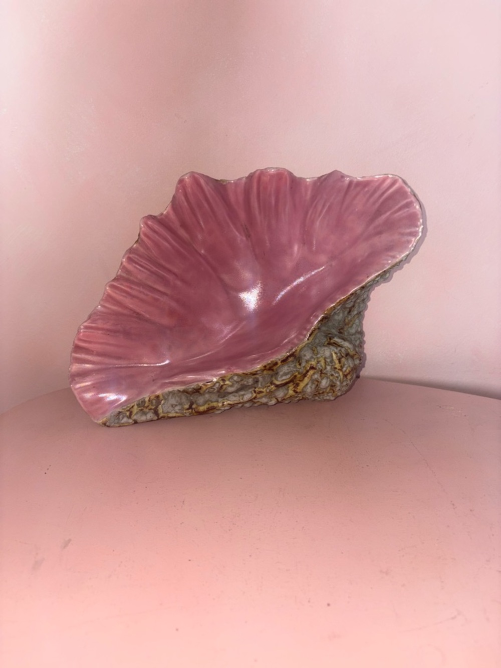 Pink Ceramic Shell Decorative Bowl - Home Art